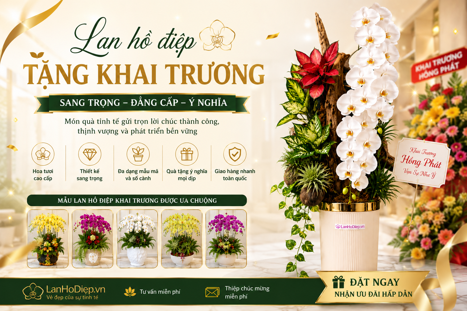 Mẫu Lan Hồ Điệp Tặng Khai Trương Sang Trọng – Lời Chúc Khởi Đầu Thuận Lợi Và Phát Triển 11 Lan Ho Diep Khai Truong